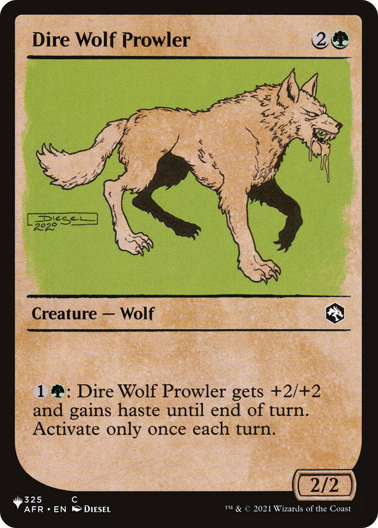 Dire Wolf Prowler (PLIST-546) - The List: (Showcase) - Premium MTG Single from Wizards of the Coast - Just $0.08! Shop now at Game Crave Tournament Store