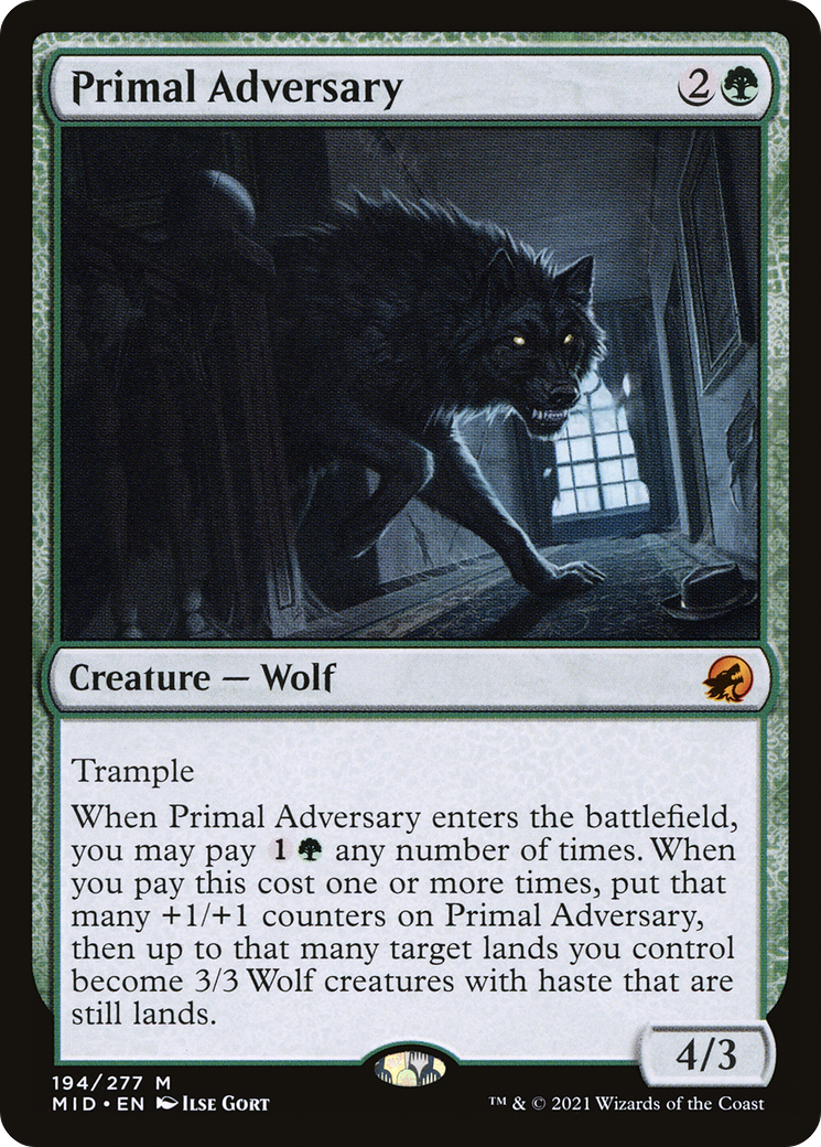 Primal Adversary (MID-194) - Innistrad: Midnight Hunt - Premium MTG Single from Wizards of the Coast - Just $0.14! Shop now at Game Crave Tournament Store