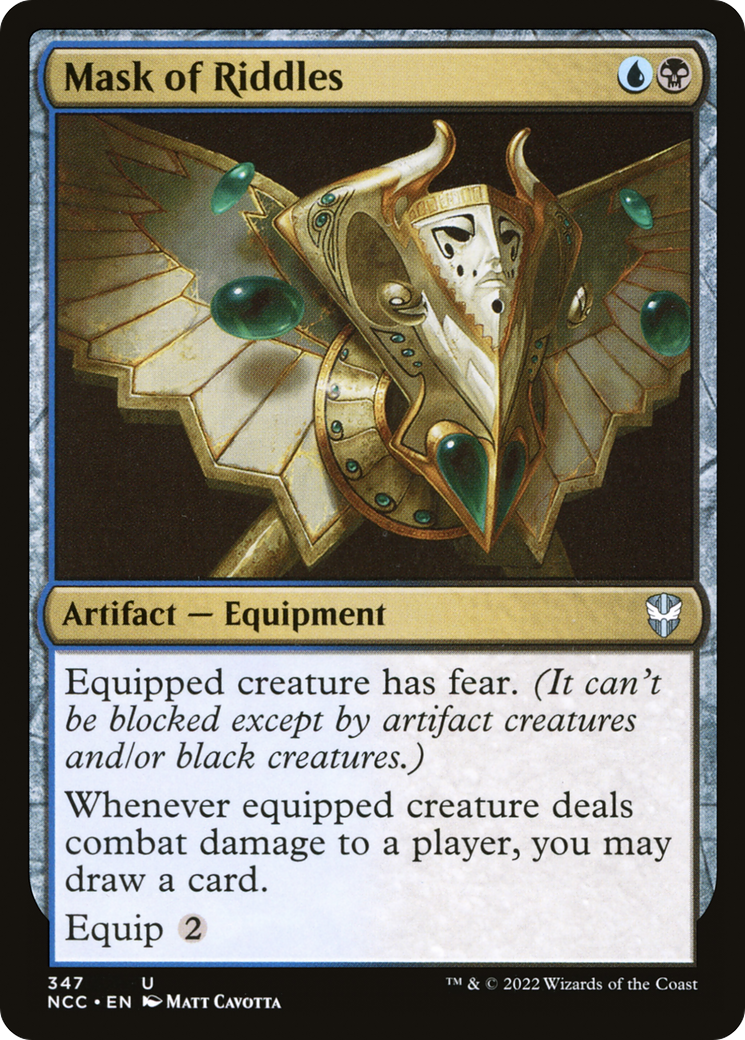 Mask of Riddles (NCC-347) - New Capenna Commander - Premium MTG Single from Wizards of the Coast - Just $0.38! Shop now at Game Crave Tournament Store
