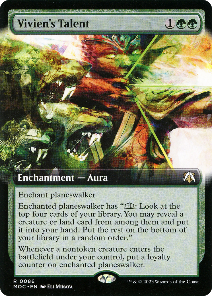 Vivien's Talent (MOC-086) - March of the Machine Commander: (Extended Art) Foil - Premium MTG Single from Wizards of the Coast - Just $0.25! Shop now at Game Crave Tournament Store