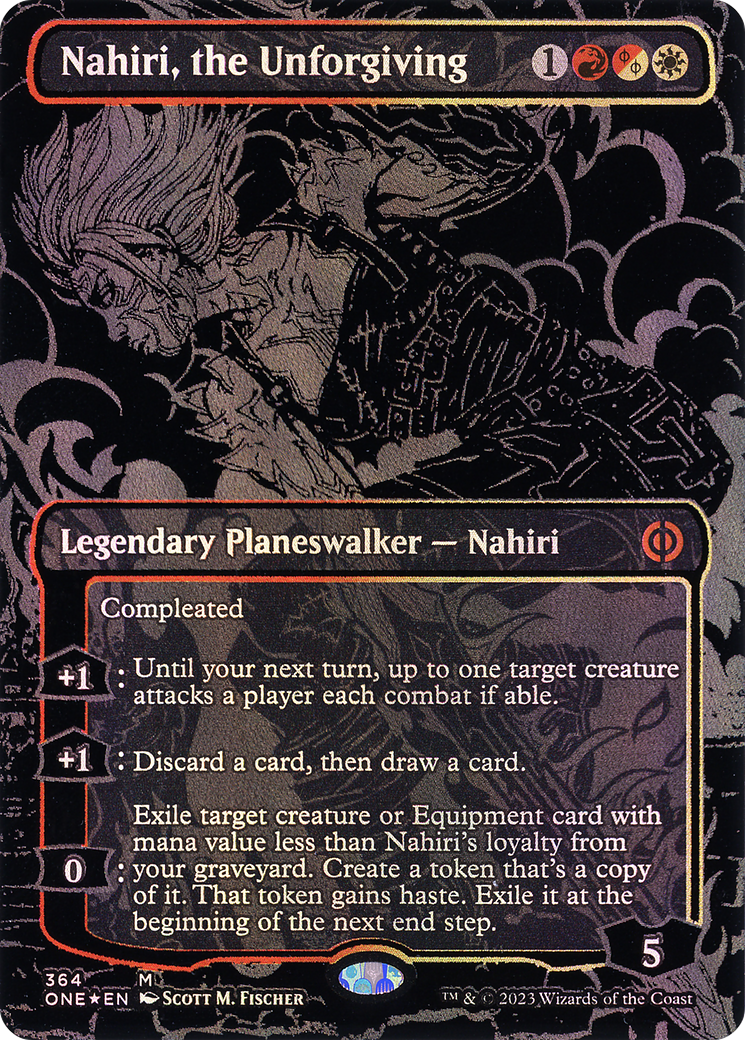 Nahiri, the Unforgiving (ONE-364) - Phyrexia: All Will Be One (Borderless) Foil - Premium MTG Single from Wizards of the Coast - Just $0.91! Shop now at Game Crave Tournament Store
