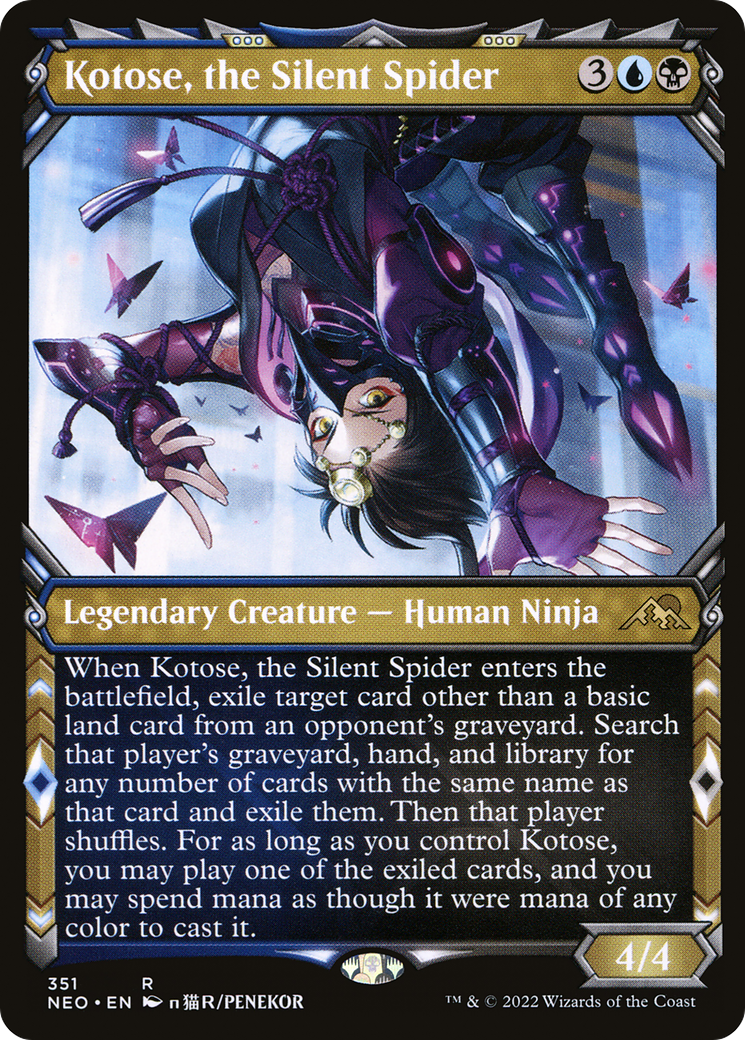 Kotose, the Silent Spider (NEO-351) - Kamigawa: Neon Dynasty: (Showcase) Foil - Premium MTG Single from Wizards of the Coast - Just $0.11! Shop now at Game Crave Tournament Store