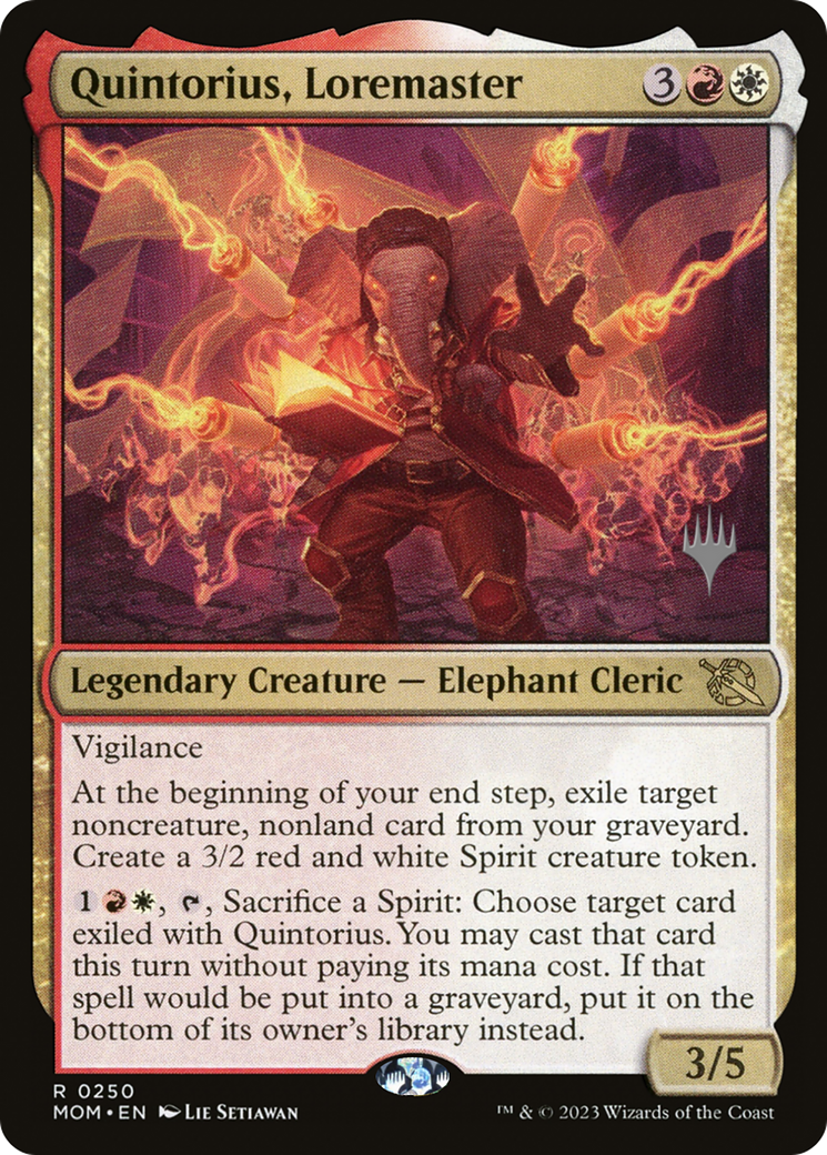 Quintorius, Loremaster (PMOM-250P) - March of the Machine Promos Foil - Premium MTG Single from Wizards of the Coast - Just $0.08! Shop now at Game Crave Tournament Store