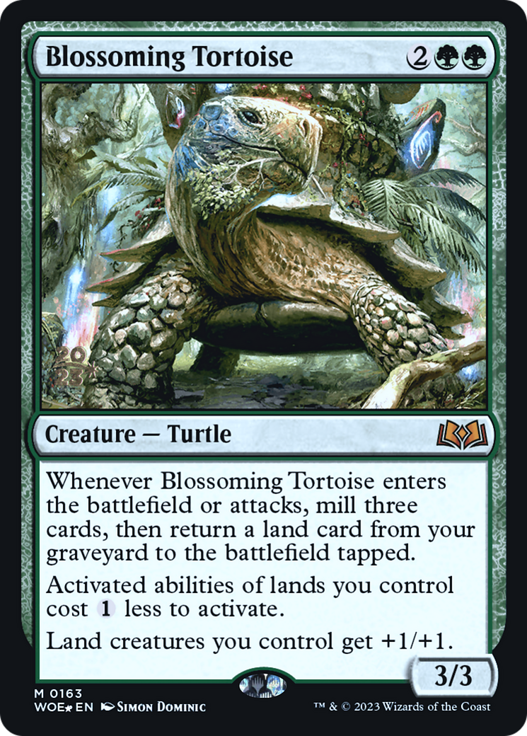 Blossoming Tortoise (PWOE-163S) - Wilds of Eldraine Promos Foil - Premium MTG Single from Wizards of the Coast - Just $1.28! Shop now at Game Crave Tournament Store