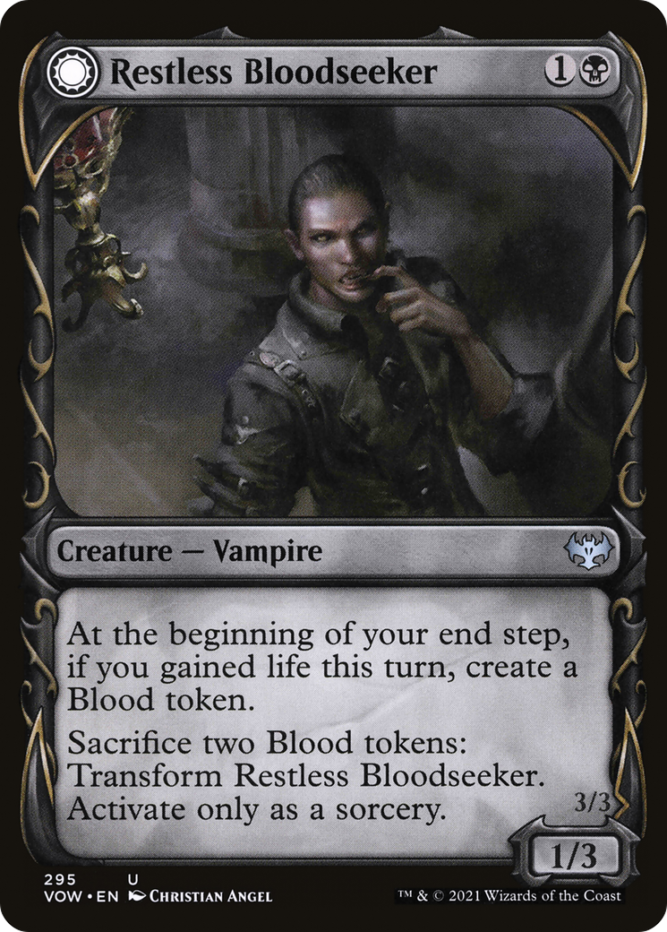 Restless Bloodseeker // Bloodsoaked Reveler (VOW-295) - Innistrad: Crimson Vow: (Showcase, Double Faced Transform) - Premium MTG Single from Wizards of the Coast - Just $0.08! Shop now at Game Crave Tournament Store