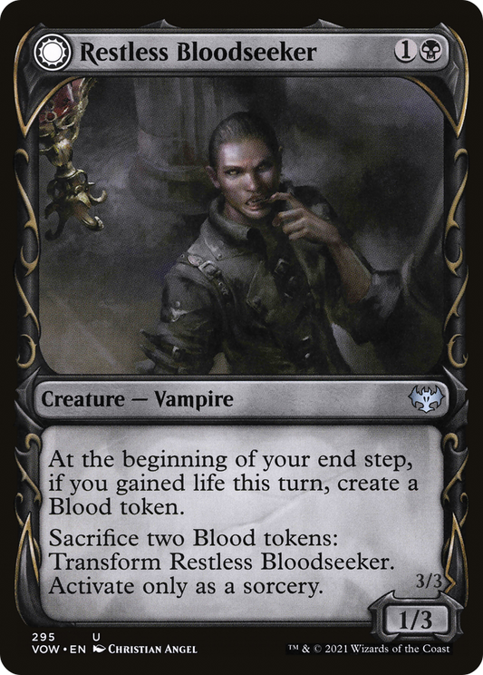Restless Bloodseeker // Bloodsoaked Reveler (VOW-295) - Innistrad: Crimson Vow: (Showcase, Double Faced Transform) - Premium MTG Single from Wizards of the Coast - Just $0.08! Shop now at Game Crave Tournament Store