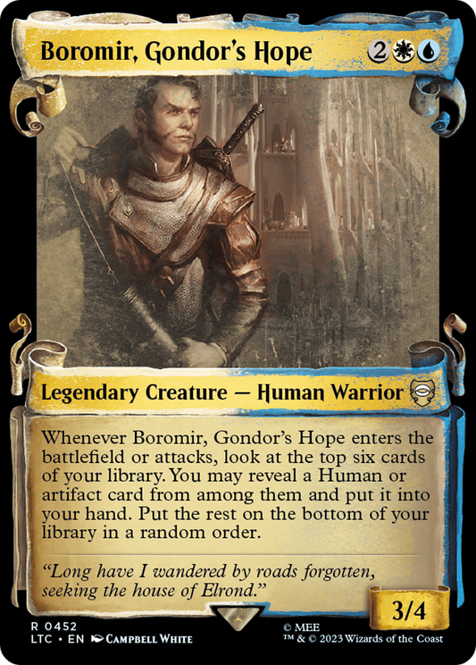 Boromir, Gondor's Hope (LTC-452) - Tales of Middle-earth Commander: (Showcase) Foil - Premium MTG Single from Wizards of the Coast - Just $0.89! Shop now at Game Crave Tournament Store