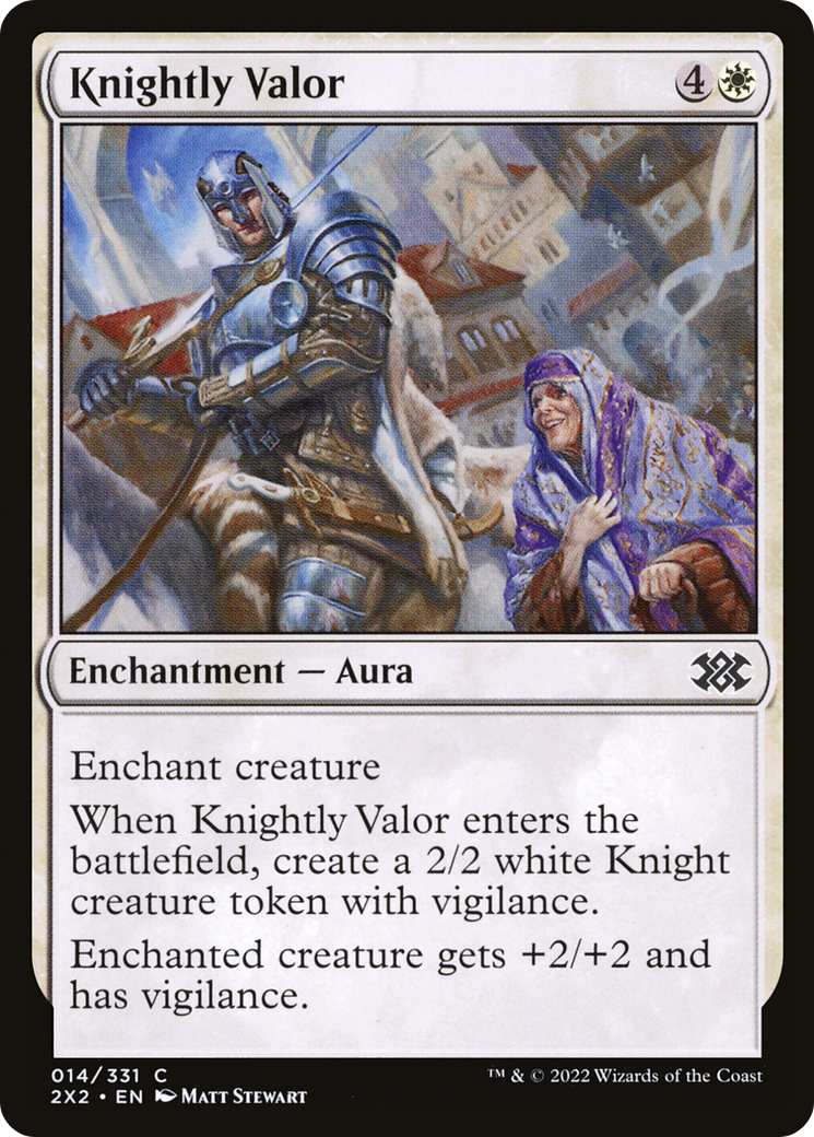 Knightly Valor (2X2-014) - Double Masters 2022 - Premium MTG Single from Wizards of the Coast - Just $0.08! Shop now at Game Crave Tournament Store