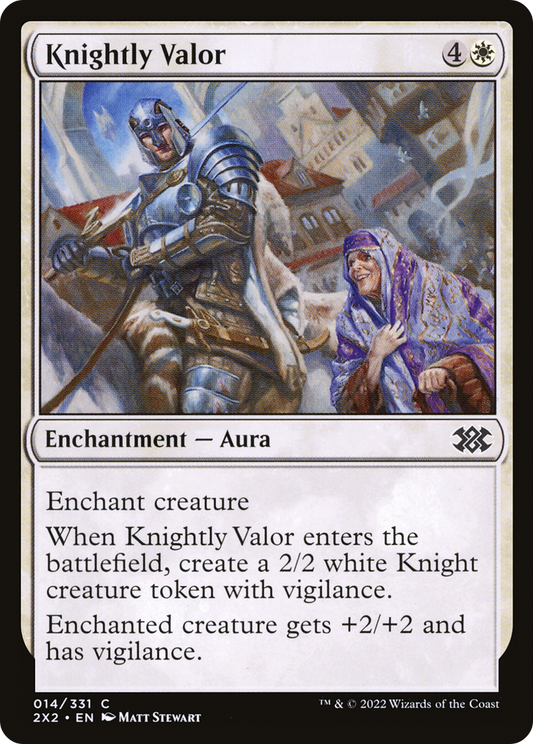 Knightly Valor (2X2-014) - Double Masters 2022 - Premium MTG Single from Wizards of the Coast - Just $0.08! Shop now at Game Crave Tournament Store