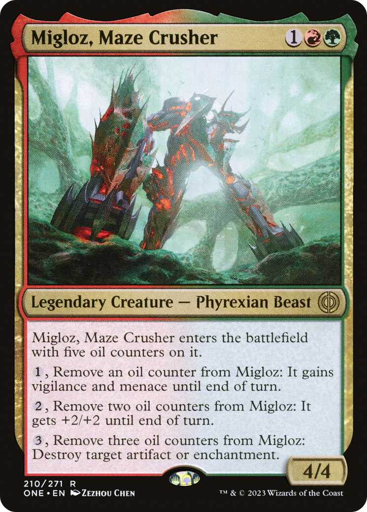 Migloz, Maze Crusher (ONE-210) - Phyrexia: All Will Be One Foil - Premium MTG Single from Wizards of the Coast - Just $0.23! Shop now at Game Crave Tournament Store