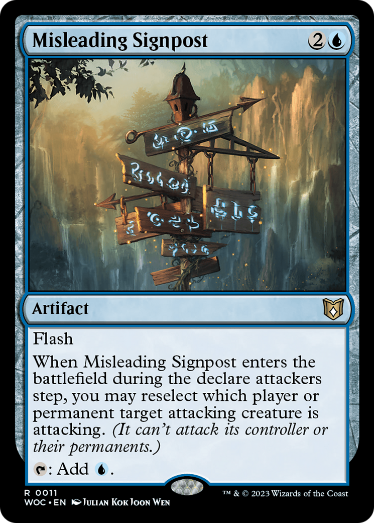 Misleading Signpost (WOC-011) - Wilds of Eldraine Commander - Premium MTG Single from Wizards of the Coast - Just $2.15! Shop now at Game Crave Tournament Store