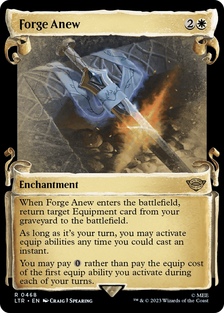 Forge Anew (LTR-468) - The Lord of the Rings: Tales of Middle-earth: (Showcase) - Premium MTG Single from Wizards of the Coast - Just $1.87! Shop now at Game Crave Tournament Store