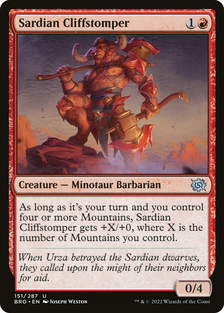 Sardian Cliffstomper (BRO-151) - The Brothers' War - Premium MTG Single from Wizards of the Coast - Just $0.08! Shop now at Game Crave Tournament Store