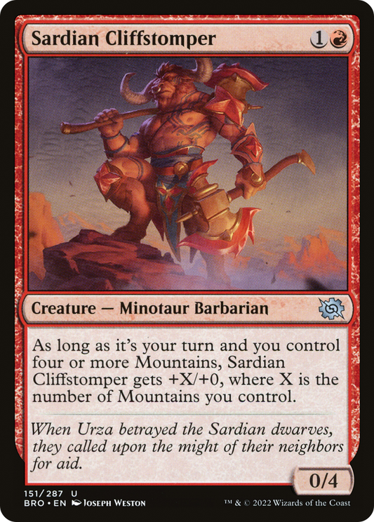 Sardian Cliffstomper (BRO-151) - The Brothers' War - Premium MTG Single from Wizards of the Coast - Just $0.08! Shop now at Game Crave Tournament Store