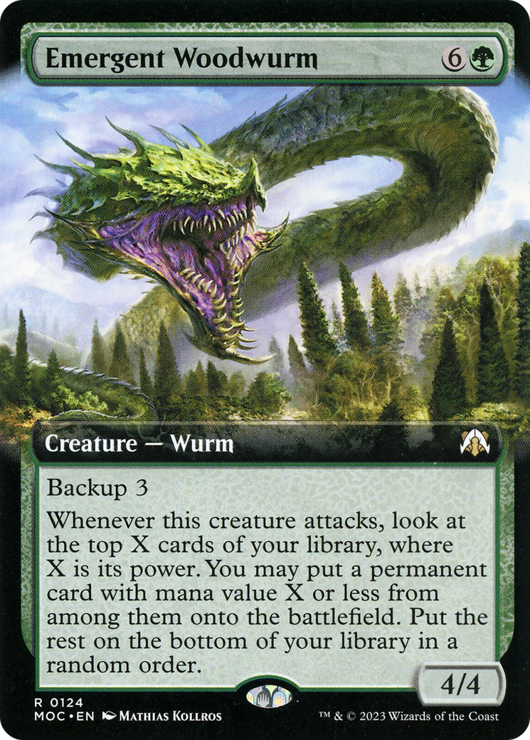 Emergent Woodwurm (MOC-124) - March of the Machine Commander: (Extended Art) - Premium MTG Single from Wizards of the Coast - Just $0.21! Shop now at Game Crave Tournament Store