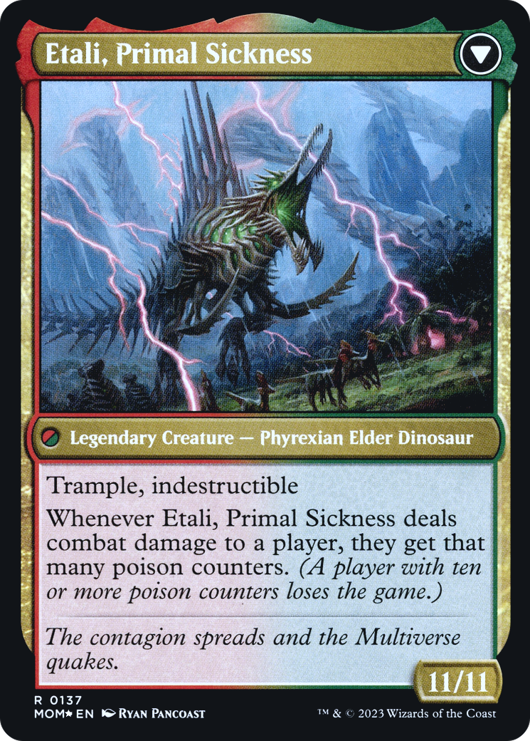 Etali, Primal Conqueror // Etali, Primal Sickness (PMOM-137S) - March of the Machine Promos Foil - Premium MTG Single from Wizards of the Coast - Just $6.50! Shop now at Game Crave Tournament Store