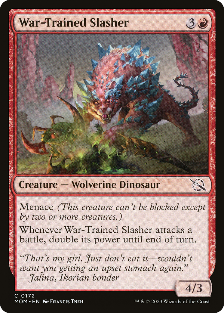 War-Trained Slasher (MOM-172) - March of the Machine Foil - Premium MTG Single from Wizards of the Coast - Just $0.08! Shop now at Game Crave Tournament Store