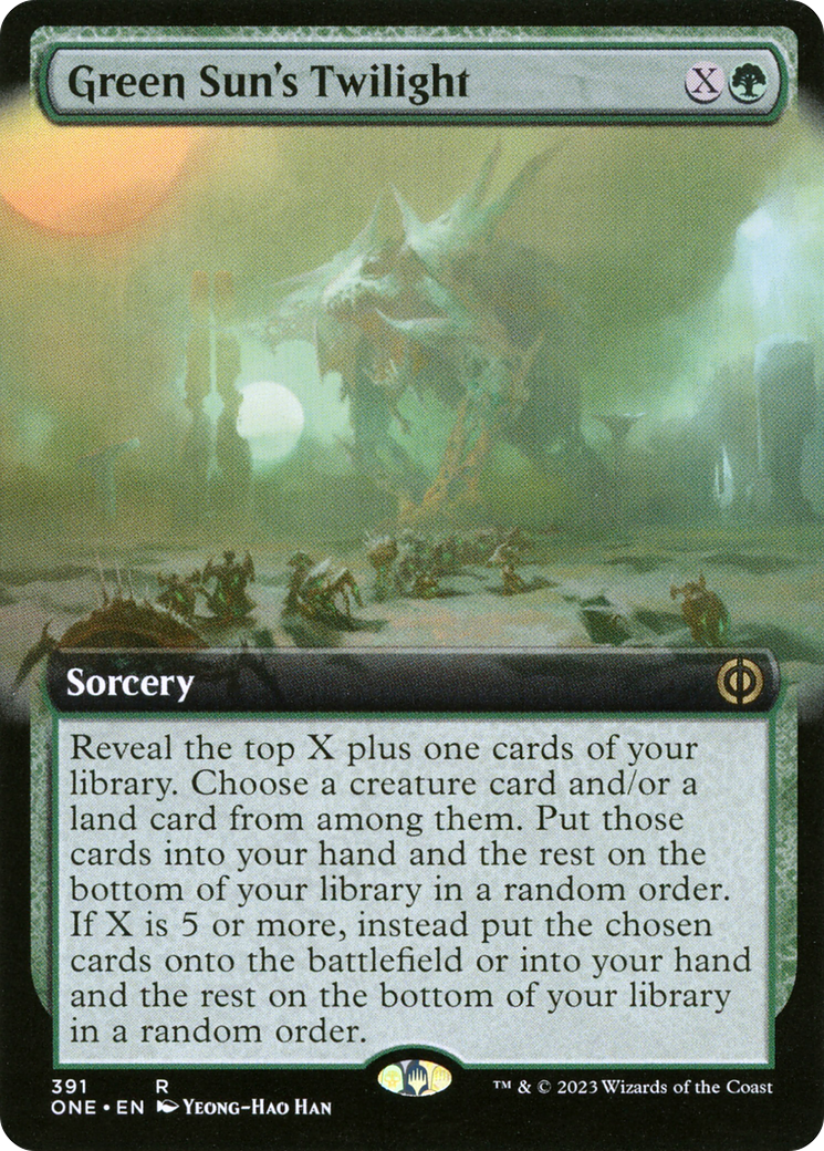 Green Sun's Twilight (ONE-391) - Phyrexia: All Will Be One: (Extended Art) Foil - Premium MTG Single from Wizards of the Coast - Just $0.10! Shop now at Game Crave Tournament Store