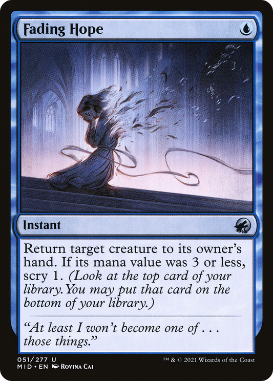 Fading Hope (MID-051) - Innistrad: Midnight Hunt - Premium MTG Single from Wizards of the Coast - Just $0.08! Shop now at Game Crave Tournament Store