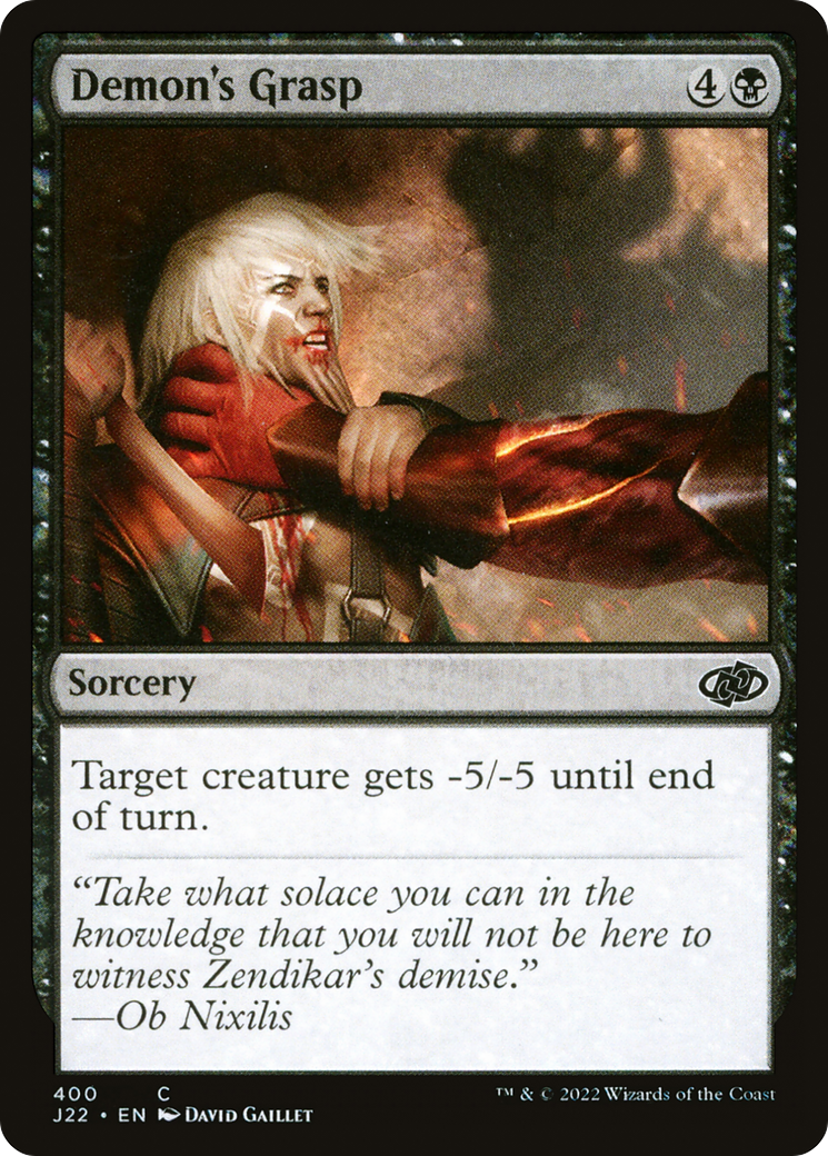Demon's Grasp (J22-400) - Jumpstart 2022 - Premium MTG Single from Wizards of the Coast - Just $0.08! Shop now at Game Crave Tournament Store