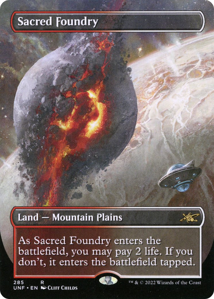 Sacred Foundry (UNF-285) - Unfinity (Borderless) Foil - Premium MTG Single from Wizards of the Coast - Just $7.34! Shop now at Game Crave Tournament Store