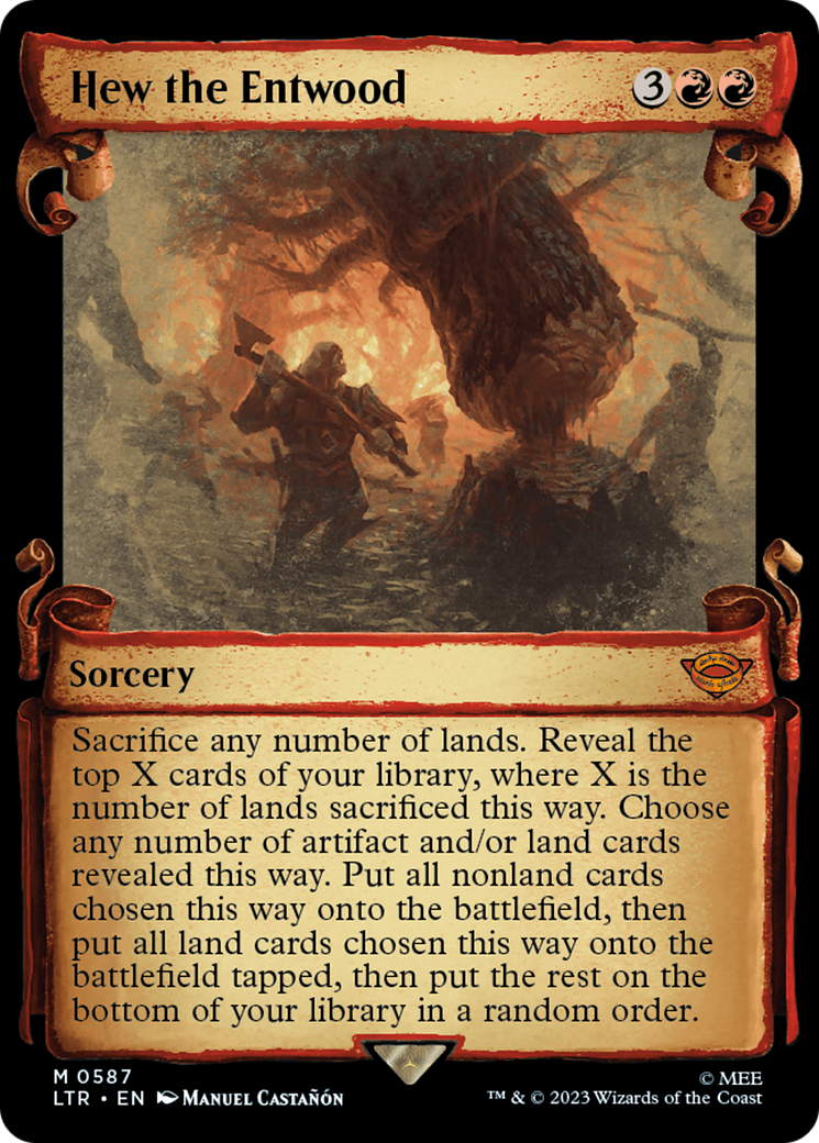 Hew the Entwood (LTR-587) - The Lord of the Rings: Tales of Middle-earth: (Showcase) - Premium MTG Single from Wizards of the Coast - Just $5.07! Shop now at Game Crave Tournament Store