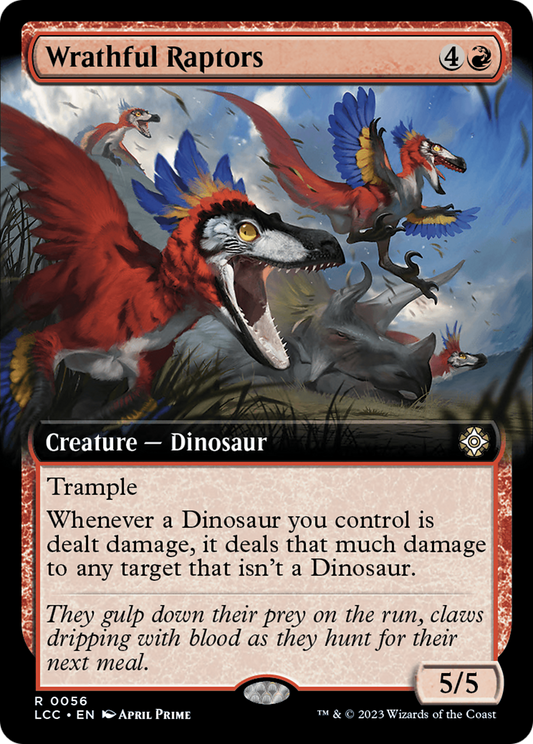 Wrathful Raptors (LCC-056) - The Lost Caverns of Ixalan Commander: (Extended Art) Foil - Premium MTG Single from Wizards of the Coast - Just $0.91! Shop now at Game Crave Tournament Store