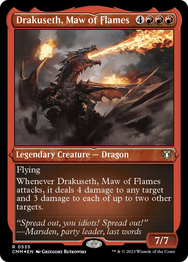 Drakuseth, Maw of Flames (CMM-535) - Commander Masters Etched Foil - Premium MTG Single from Wizards of the Coast - Just $2.93! Shop now at Game Crave Tournament Store