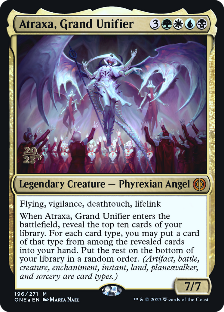 Atraxa, Grand Unifier (PONE-196S) - Phyrexia: All Will Be One Promos Foil - Premium MTG Single from Wizards of the Coast - Just $6.93! Shop now at Game Crave Tournament Store
