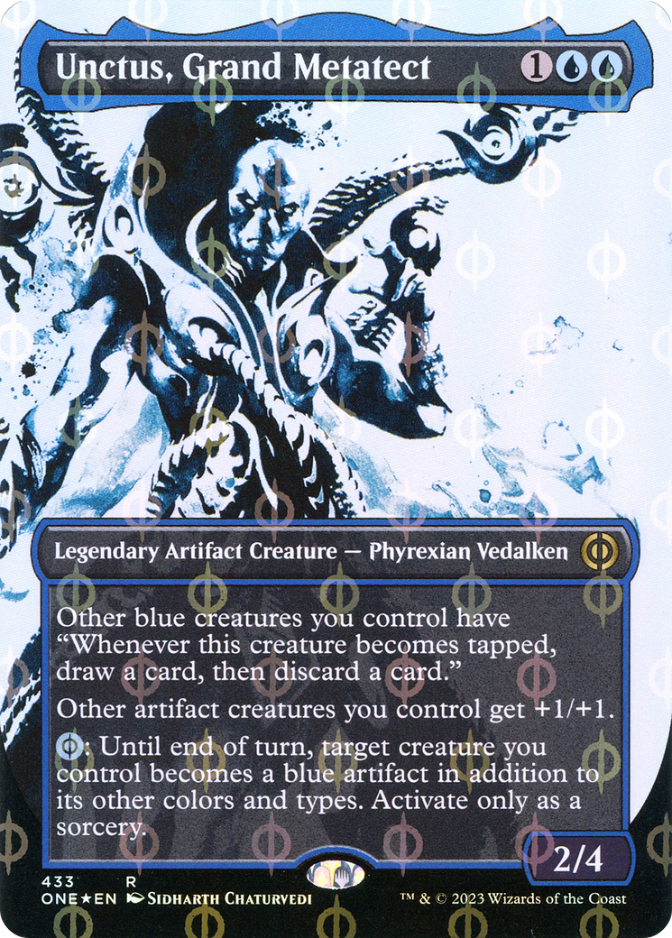 Unctus, Grand Metatect (ONE-433) - Phyrexia: All Will Be One: (Showcase) (Borderless) Foil - Premium MTG Single from Wizards of the Coast - Just $0.79! Shop now at Game Crave Tournament Store