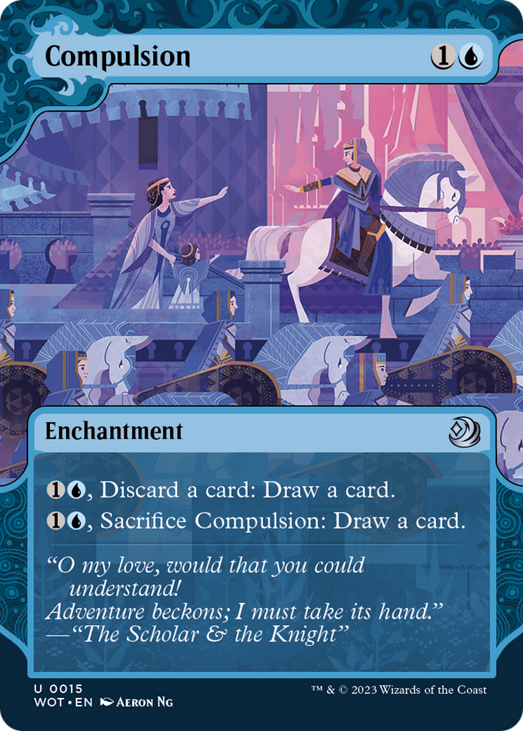 Compulsion (WOT-015) - Wilds of Eldraine: Enchanting Tales: (Showcase) (Borderless) - Premium MTG Single from Wizards of the Coast - Just $0.08! Shop now at Game Crave Tournament Store