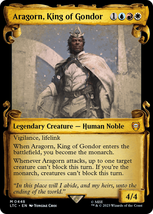 Aragorn, King of Gondor (LTC-448) - Tales of Middle-earth Commander: (Showcase) Foil - Premium MTG Single from Wizards of the Coast - Just $6.37! Shop now at Game Crave Tournament Store