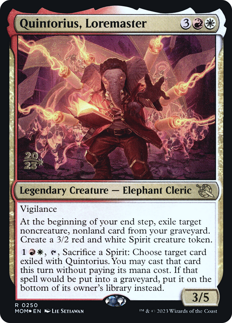 Quintorius, Loremaster (PMOM-250S) - March of the Machine Promos Foil - Premium MTG Single from Wizards of the Coast - Just $0.08! Shop now at Game Crave Tournament Store