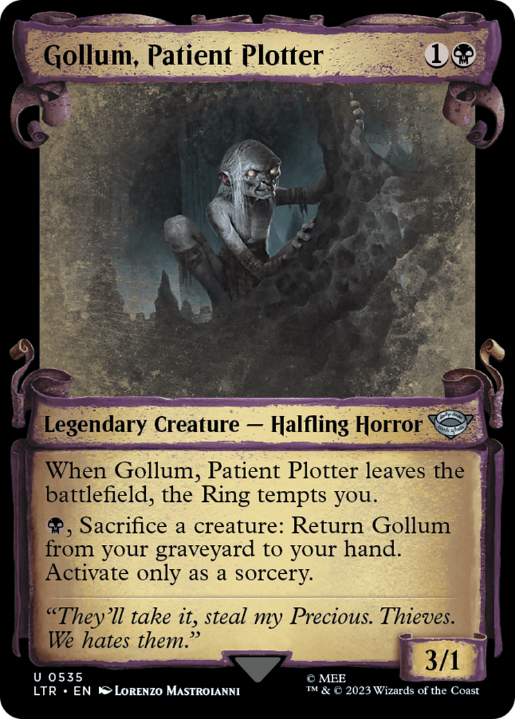 Gollum, Patient Plotter (LTR-535) - The Lord of the Rings: Tales of Middle-earth: (Showcase) - Premium MTG Single from Wizards of the Coast - Just $0.08! Shop now at Game Crave Tournament Store