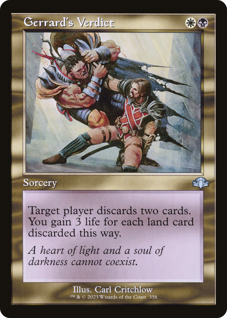 Gerrard's Verdict (DMR-358) - Dominaria Remastered Foil - Premium MTG Single from Wizards of the Coast - Just $0.08! Shop now at Game Crave Tournament Store