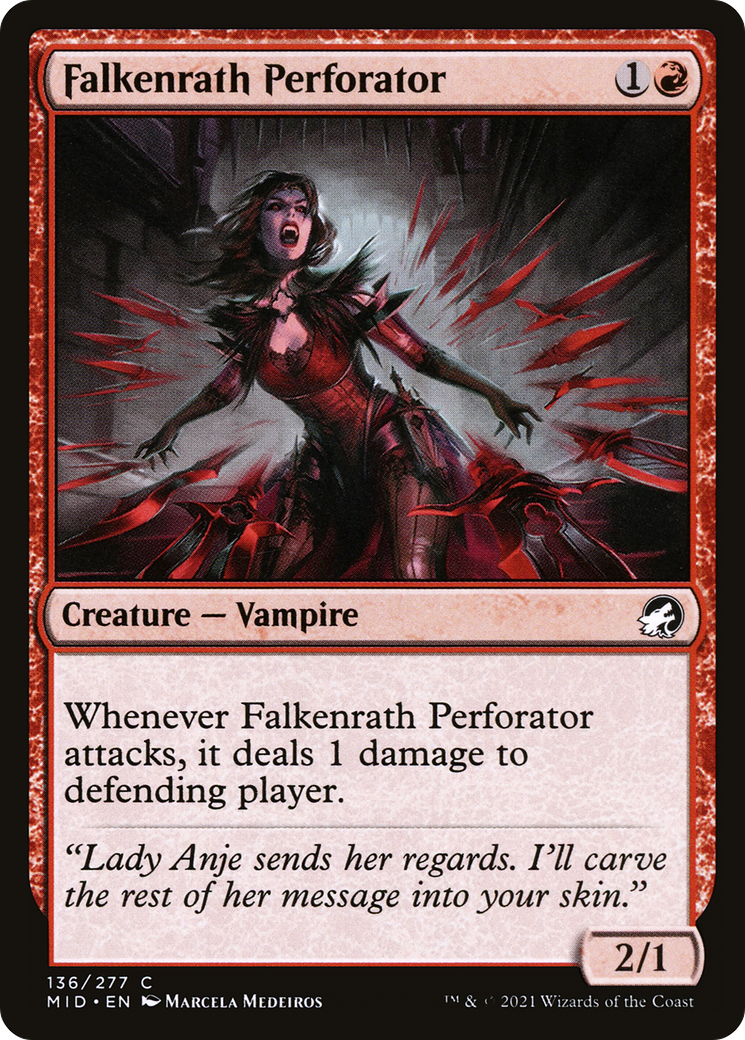 Falkenrath Perforator (MID-136) - Innistrad: Midnight Hunt Foil - Premium MTG Single from Wizards of the Coast - Just $0.08! Shop now at Game Crave Tournament Store