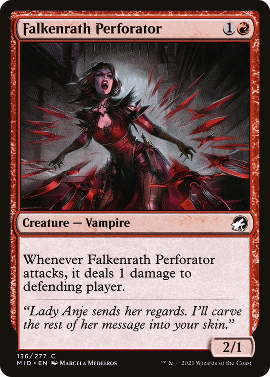 Falkenrath Perforator (MID-136) - Innistrad: Midnight Hunt Foil - Premium MTG Single from Wizards of the Coast - Just $0.08! Shop now at Game Crave Tournament Store