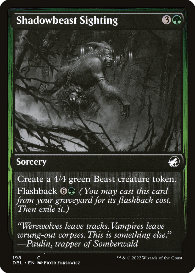 Shadowbeast Sighting (DBL-198) - Innistrad: Double Feature Foil - Premium MTG Single from Wizards of the Coast - Just $0.08! Shop now at Game Crave Tournament Store