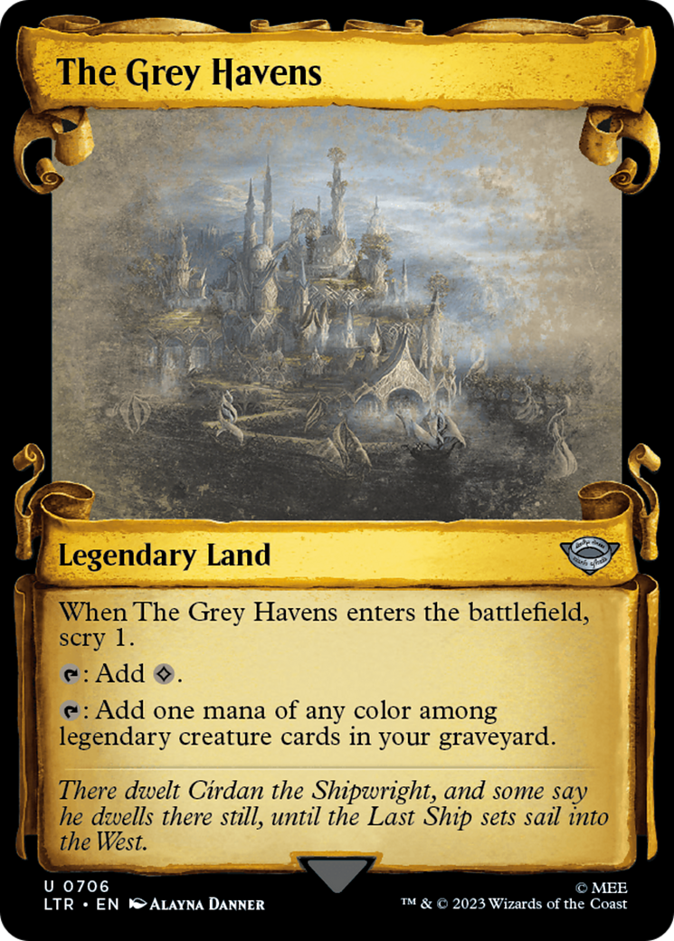 The Grey Havens (LTR-706) - The Lord of the Rings: Tales of Middle-earth: (Showcase) Foil - Premium MTG Single from Wizards of the Coast - Just $0.19! Shop now at Game Crave Tournament Store