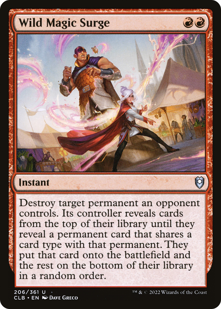 Wild Magic Surge (CLB-206) - Commander Legends: Battle for Baldur's Gate Foil - Premium MTG Single from Wizards of the Coast - Just $0.23! Shop now at Game Crave Tournament Store