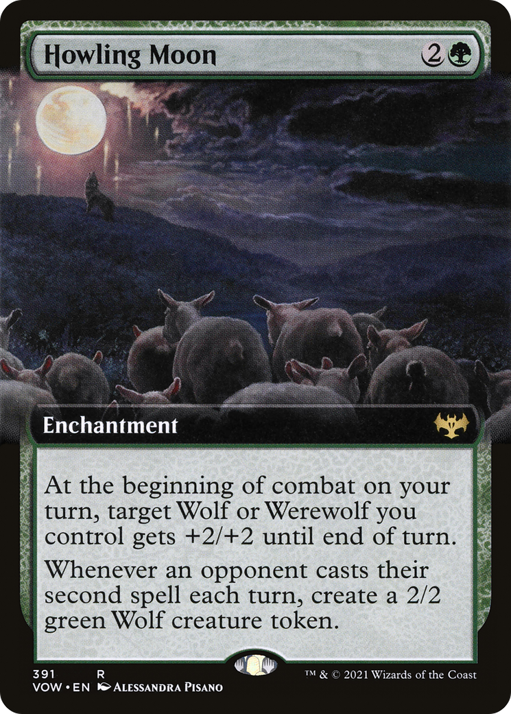 Howling Moon (VOW-391) - Innistrad: Crimson Vow: (Extended Art) - Premium MTG Single from Wizards of the Coast - Just $0.41! Shop now at Game Crave Tournament Store