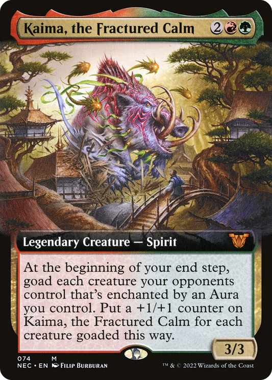 Kaima, the Fractured Calm (NEC-074) - Neon Dynasty Commander: (Extended Art) - Premium MTG Single from Wizards of the Coast - Just $0.08! Shop now at Game Crave Tournament Store