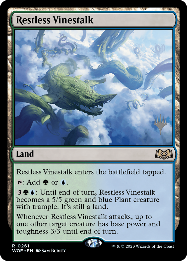 Restless Vinestalk (PWOE-261P) - Wilds of Eldraine Promos Foil - Premium MTG Single from Wizards of the Coast - Just $0.37! Shop now at Game Crave Tournament Store