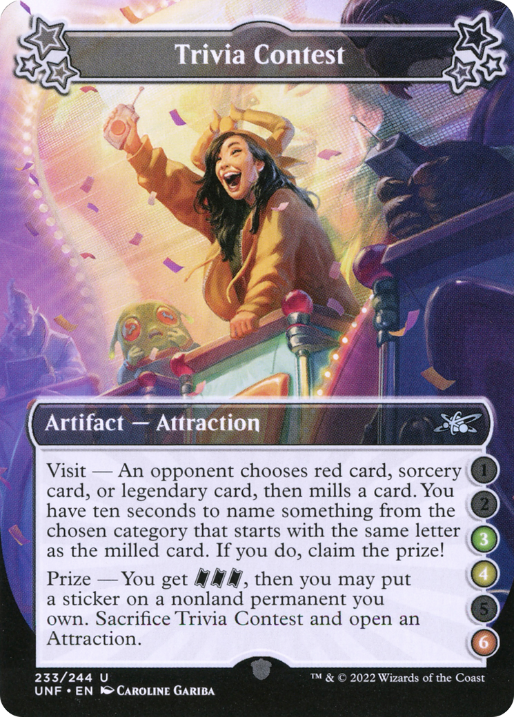 Trivia Contest (UNF-233D) - Unfinity - Premium MTG Single from Wizards of the Coast - Just $0.08! Shop now at Game Crave Tournament Store