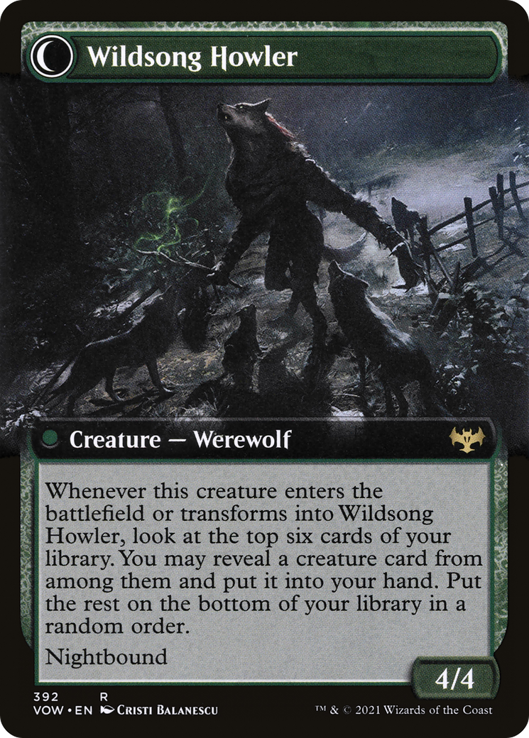 Howlpack Piper // Wildsong Howler (VOW-392) - Innistrad: Crimson Vow: (Extended Art, Double Faced Transform) Foil - Premium MTG Single from Wizards of the Coast - Just $0.47! Shop now at Game Crave Tournament Store
