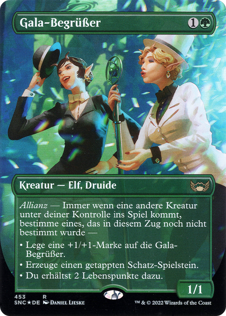 Gala Greeters (SNC-453) - Streets of New Capenna (Borderless) Foil - Premium MTG Single from Wizards of the Coast - Just $1.86! Shop now at Game Crave Tournament Store