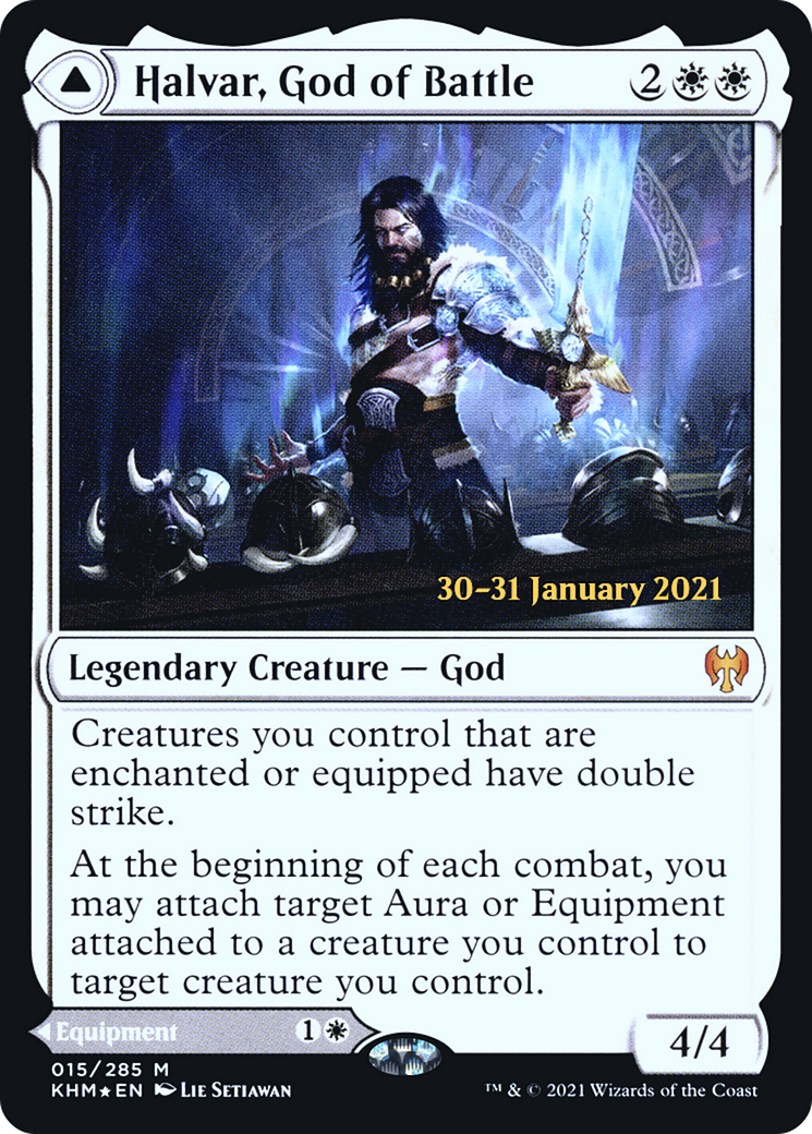 Halvar, God of Battle // Sword of the Realms (PKHM-15S) - Kaldheim Promos Foil - Premium MTG Single from Wizards of the Coast - Just $3.98! Shop now at Game Crave Tournament Store