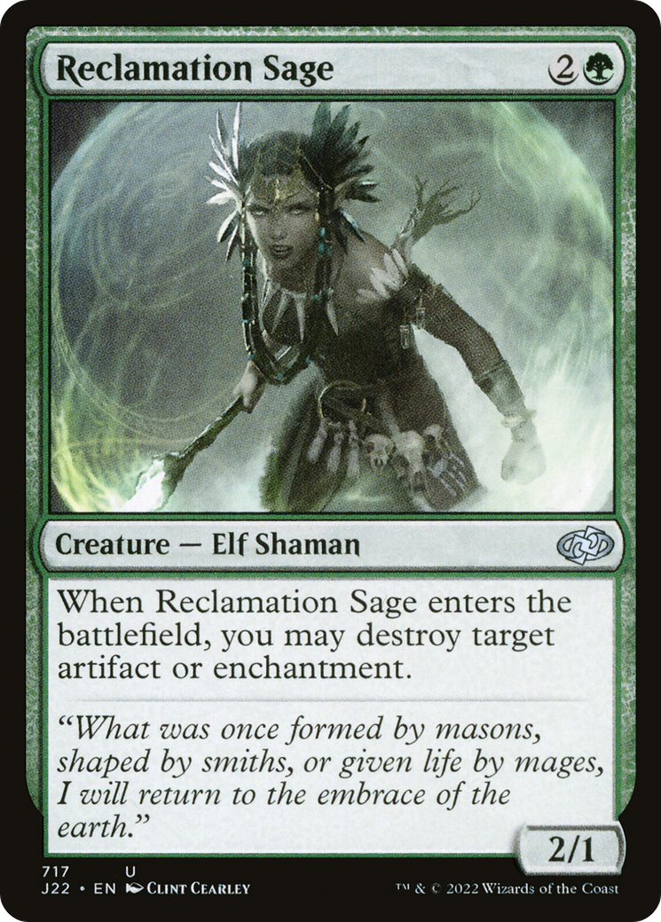 Reclamation Sage (J22-717) - Jumpstart 2022 - Premium MTG Single from Wizards of the Coast - Just $0.08! Shop now at Game Crave Tournament Store