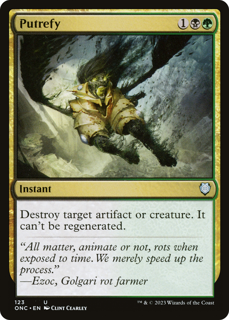 Putrefy (ONC-123) - Phyrexia: All Will Be One Commander - Premium MTG Single from Wizards of the Coast - Just $0.08! Shop now at Game Crave Tournament Store