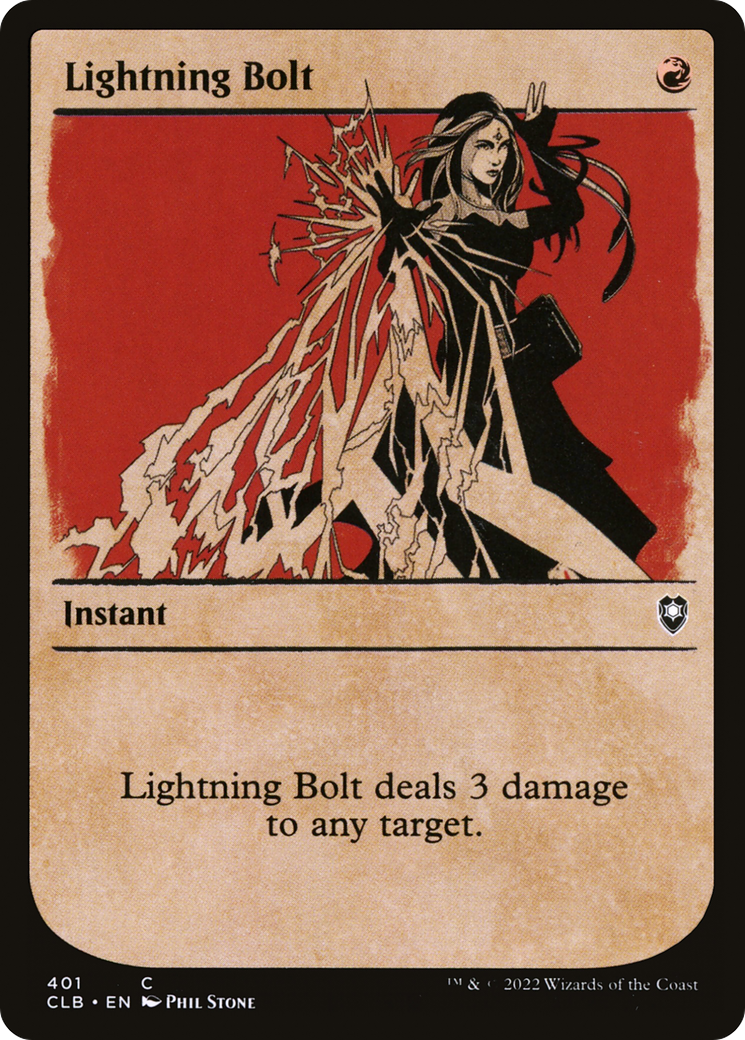 Lightning Bolt (CLB-401) - Commander Legends: Battle for Baldur's Gate: (Showcase) Foil - Premium MTG Single from Wizards of the Coast - Just $0.20! Shop now at Game Crave Tournament Store